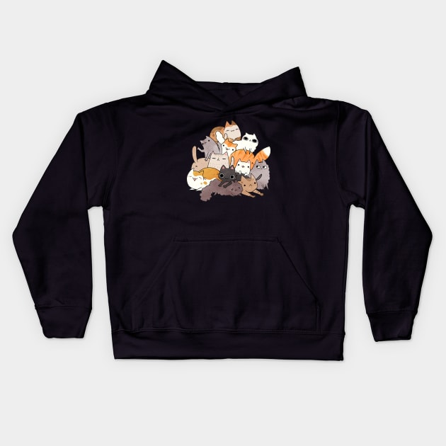 Cat Pile Kids Hoodie by MichelleScribbles